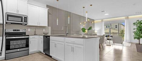 Refrigerador, microondas, horno, placa de cocina