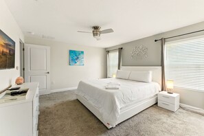 4 bedrooms, iron/ironing board, WiFi, bed sheets