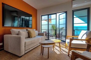 Signature Apartment, 2 Bedrooms, Terrace | Living area | 55-inch Smart TV with digital channels, Netflix, streaming services