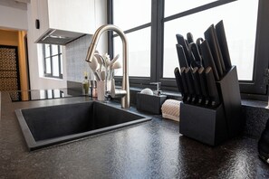Luxury Apartment, 2 Bedrooms, 2 Bathrooms, City View | Private kitchen | Fridge, microwave, espresso maker, coffee/tea maker