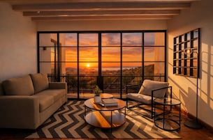 Appartement Design, 2 chambres, 2 salles de bains, vue sur la ville | Vue de la chambre
