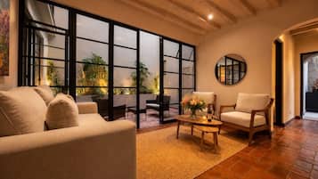 Superior Apartment, 2 Bedrooms, Kitchen | Living area | 55-inch Smart TV with digital channels, Netflix, streaming services