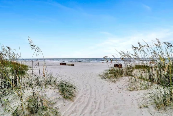 Sun-loungers, beach towels