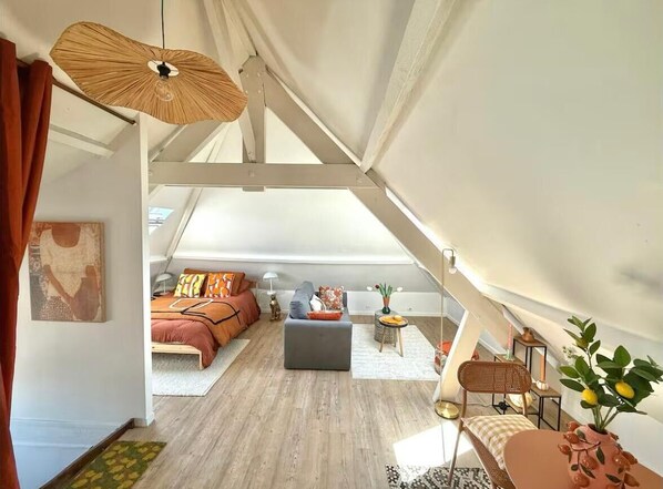 1 bedroom, WiFi, bed sheets - Le Citronnier, cosy and elegant studio (Saint-Brieuc)