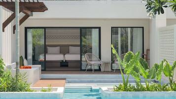 Habitación Deluxe con 2 camas individuales, acceso a la alberca | Terraza o patio
