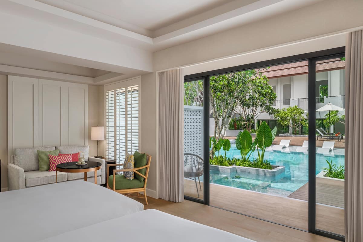 Deluxe Twin Room, Pool Access | Pillow-top beds, minibar, in-room safe, desk