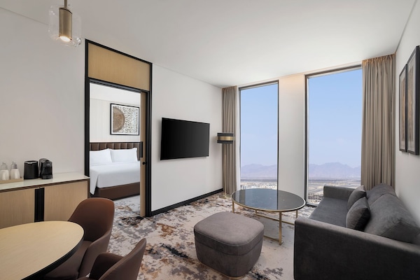 In-room safe, desk, laptop workspace, blackout curtains