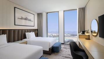 In-room safe, desk, laptop workspace, blackout drapes