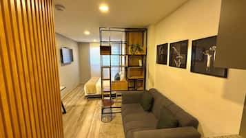 Departamento, balcón, vista a la montaña | Caja de seguridad en la habitación y tabla de planchar con plancha