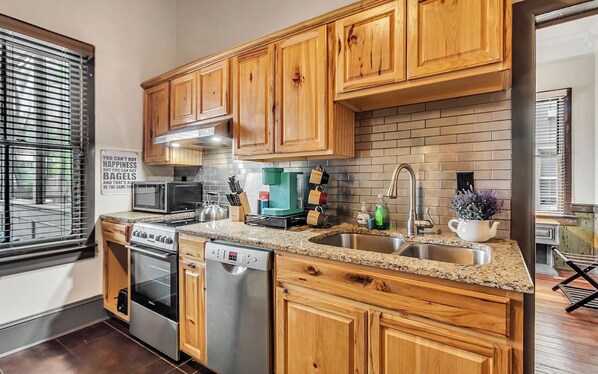 Microwave, oven, stovetop, dishwasher