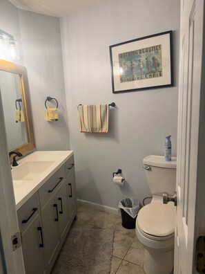 Hiustenkuivaaja, pyyhkeet, saippua, sampoo