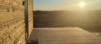 Panoramic view cabin for 2. Large window, nature & stream