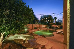 Piscine extérieure, piscine chauffée