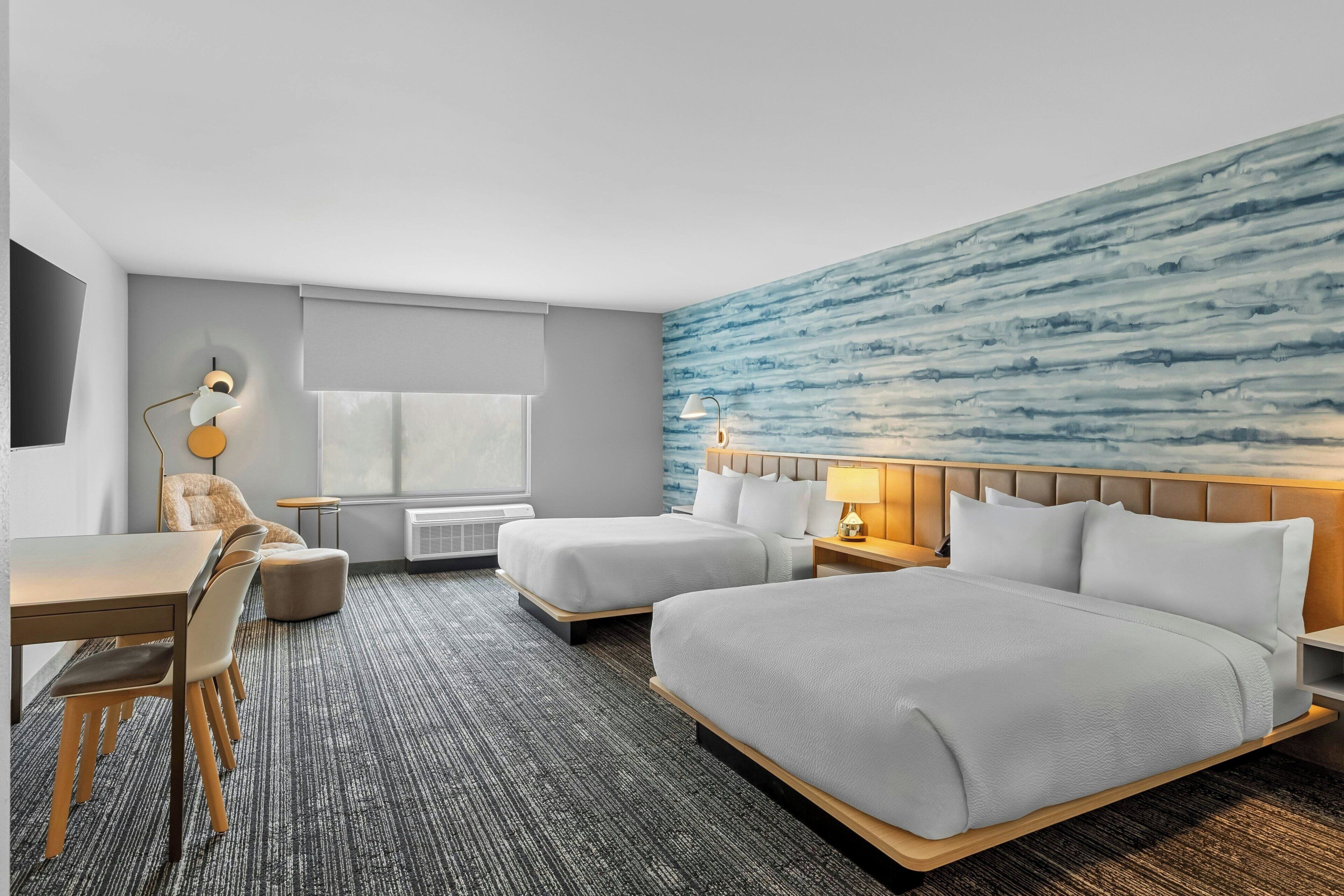 Studio, 2 Queen Beds | Blackout drapes, iron/ironing board, cribs (free), WiFi (free)