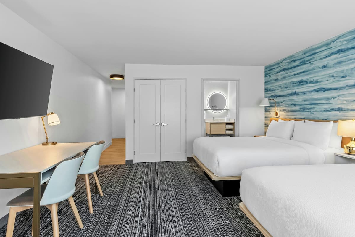 Blackout drapes, iron/ironing board, cribs (free), WiFi (free)