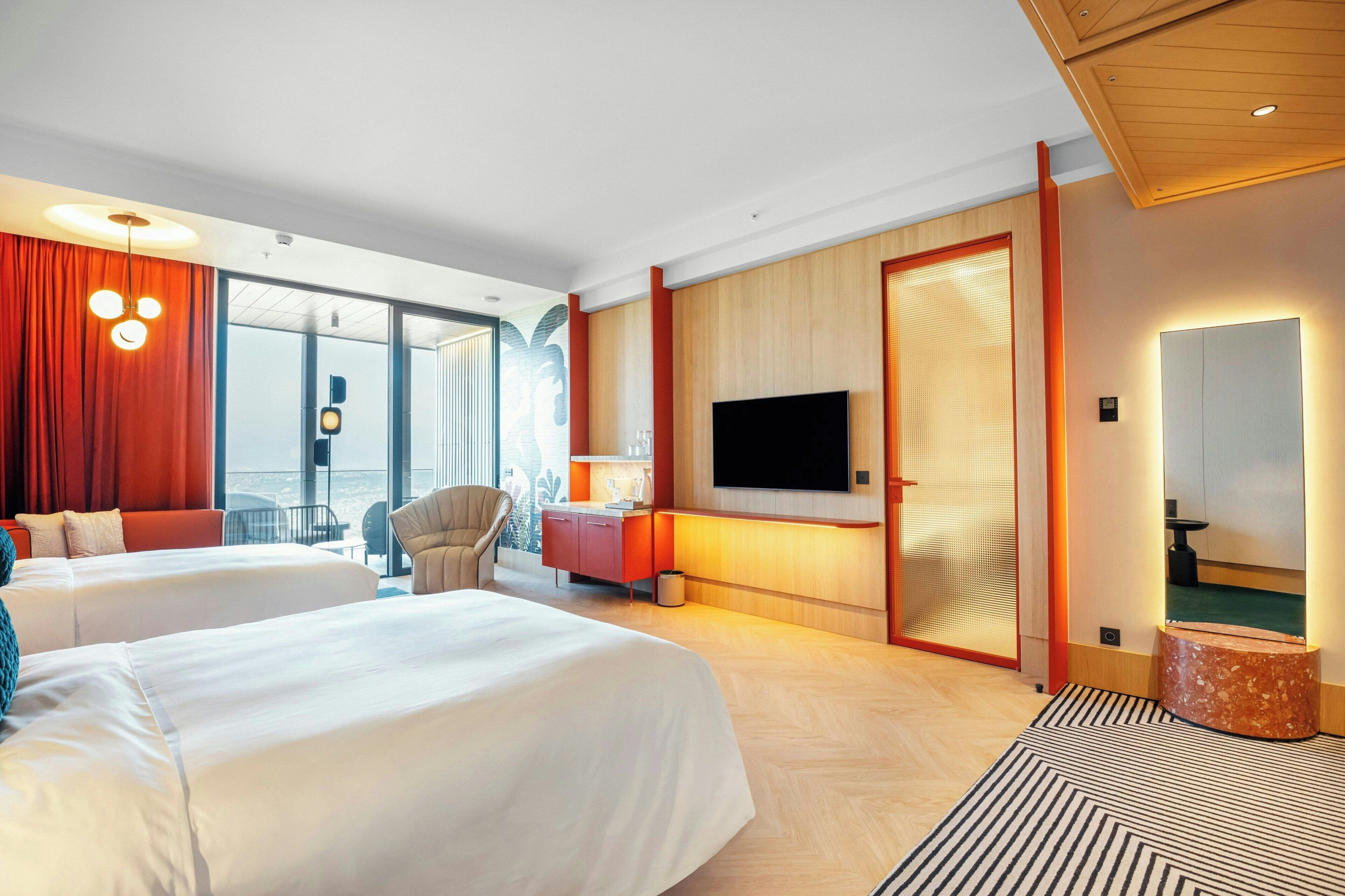 Horizon Room, 2 Twin Beds, Balcony | Schallisolierte Zimmer, Bügeleisen/Bügelbrett, kostenlose Babybetten