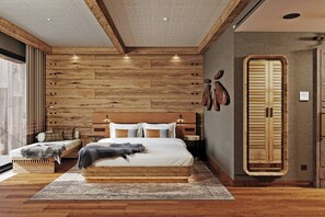 Quarto superior, 2 camas de solteiro, para não fumantes, vista para a montanha (Balcony) | Frigobar, cofres nos quartos, escrivaninha