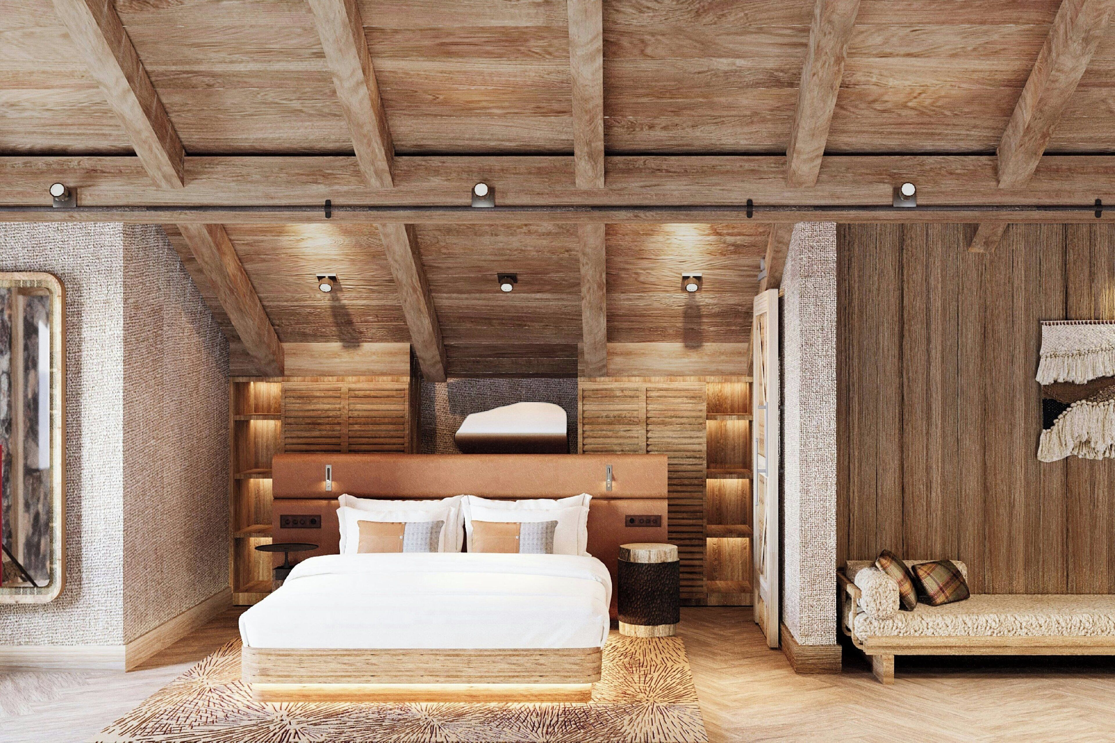 Sviitti, 1 suuri parisänky, tupakointi kielletty, vuoristonäköala (Corner, Balcony) | Minibaari, tallelokero huoneessa, työpöytä