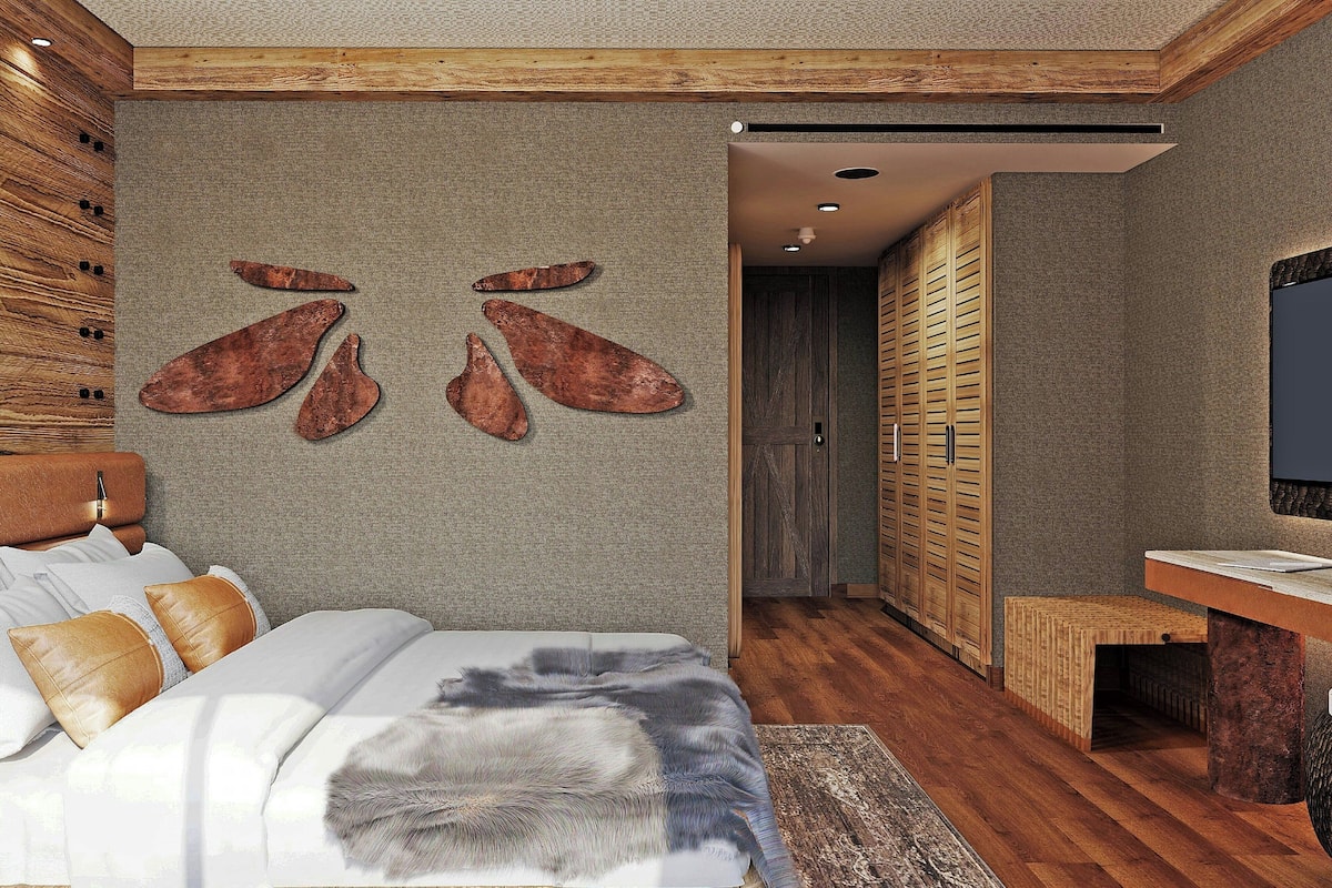 Quarto superior, 2 camas de solteiro, para não fumantes, vista para a montanha (Balcony) | Frigobar, cofres nos quartos, escrivaninha