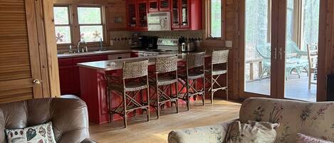 Télévision, cheminée, livres