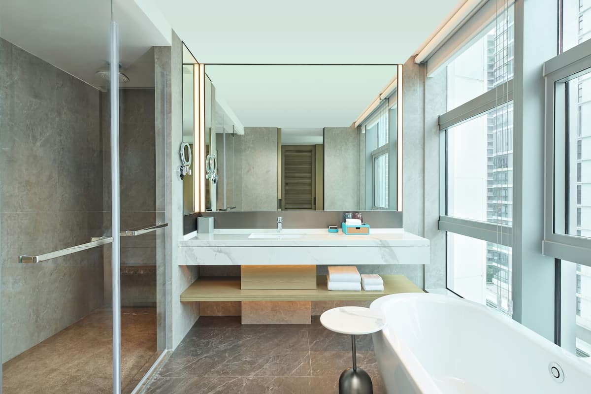 In-room safe, desk, blackout curtains, iron/ironing board