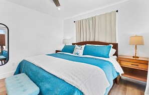 3 bedrooms, desk, iron/ironing board, travel cot