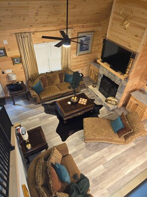 Télévision, cheminée