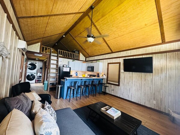 Smart TV, books, stereo