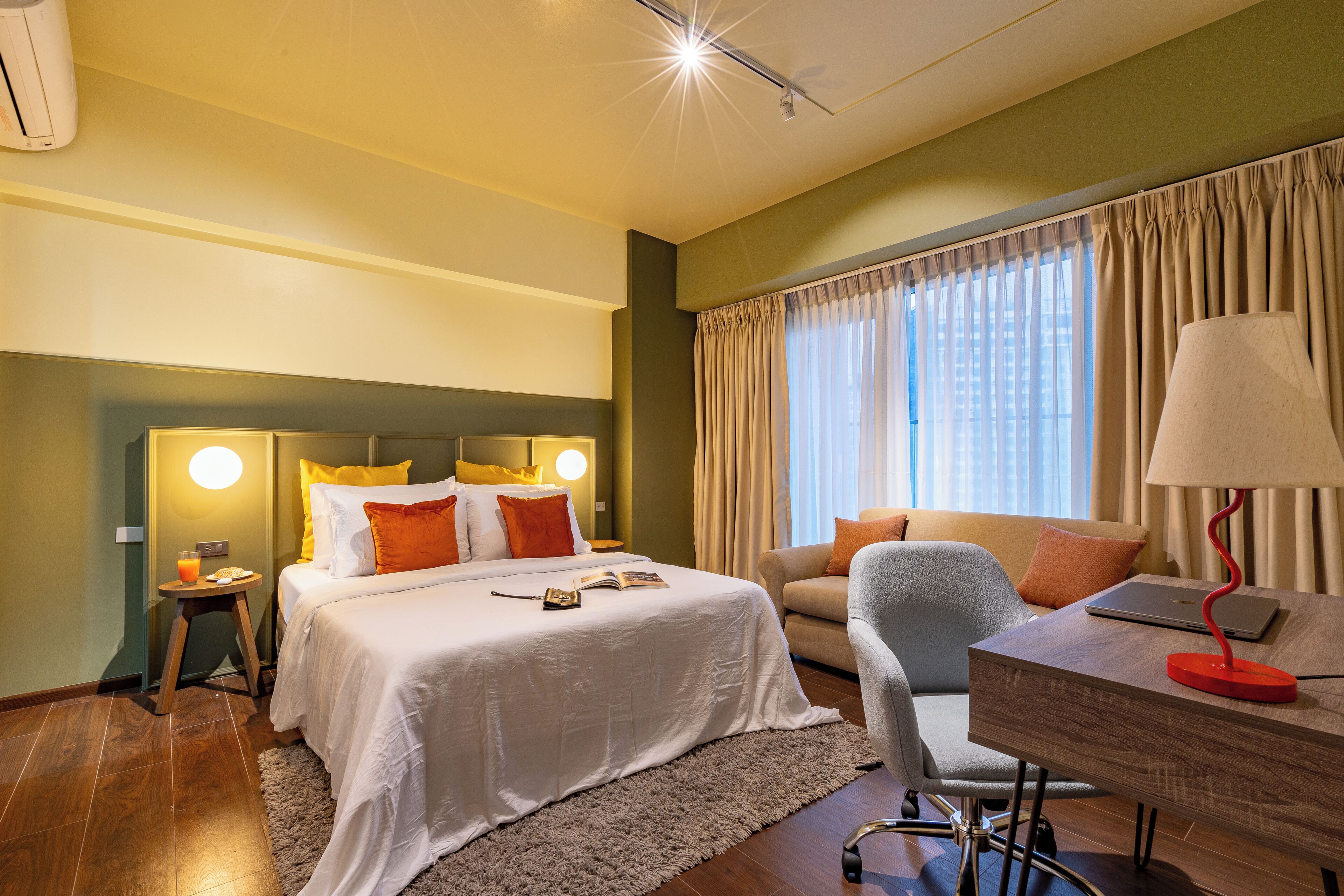 Deluxe Apartment, 2 Bedrooms, Balcony, Ocean View | Individually decorated, individually furnished, desk, laptop workspace