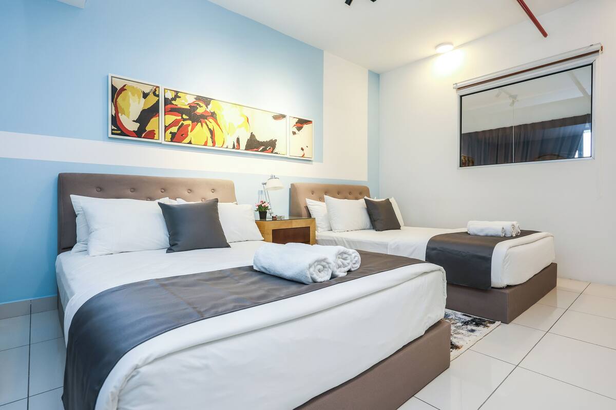 Standard Duplex, 2 Queen Beds | Desk, laptop workspace, blackout drapes, iron/ironing board