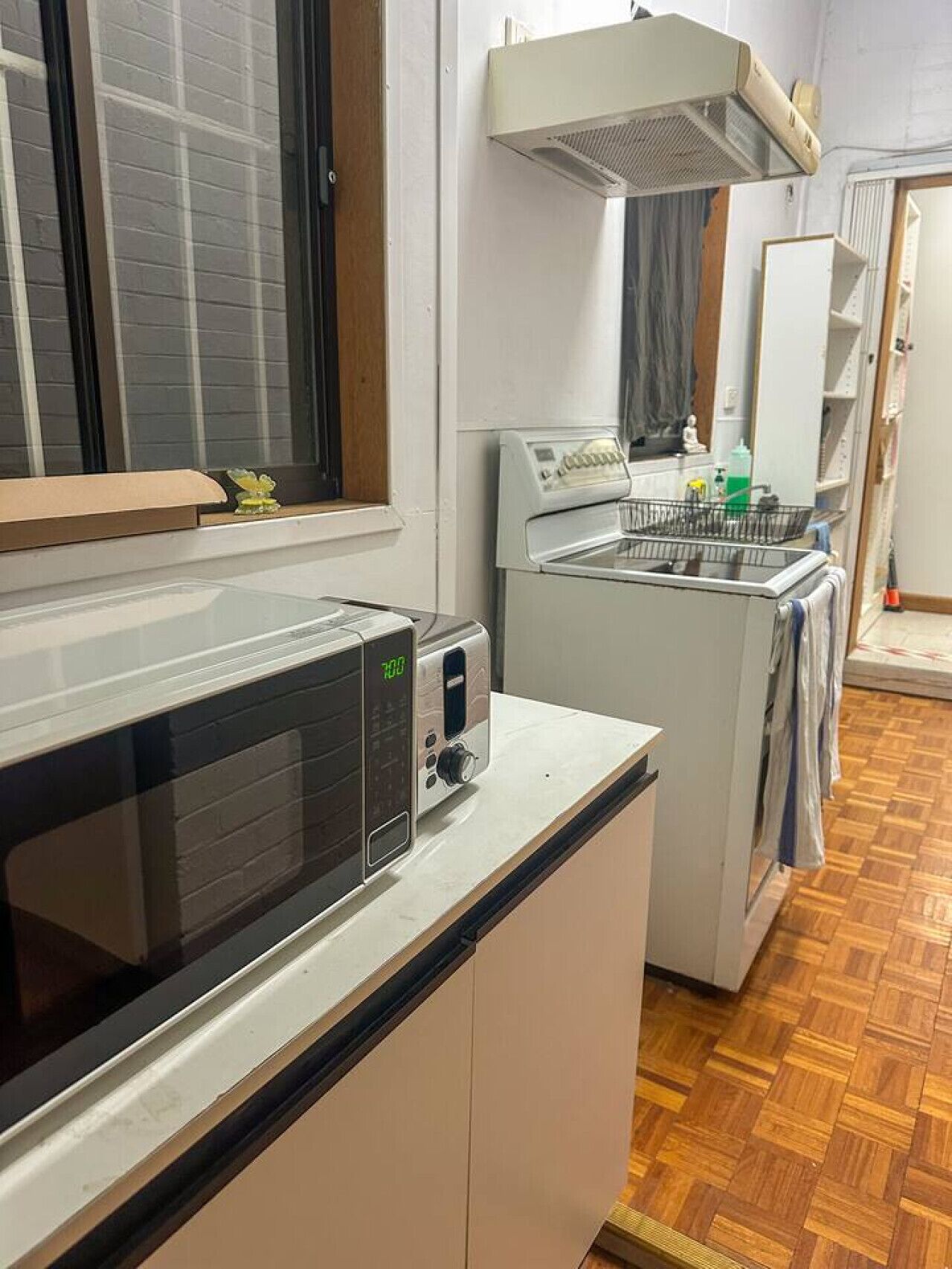 Fridge, microwave, stovetop, toaster