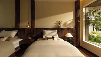 Desk, laptop workspace, blackout curtains, soundproofing