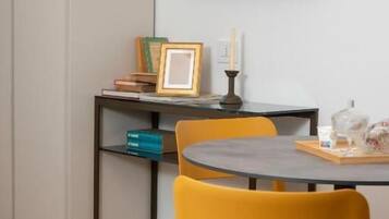 Studio | Desk, laptop workspace, blackout drapes, soundproofing