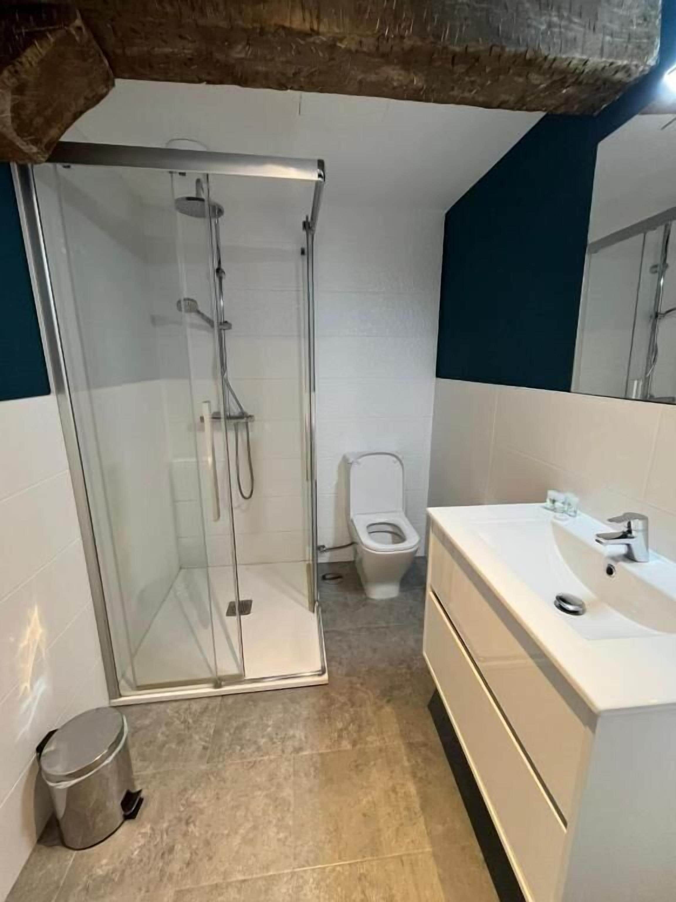 Apartamento clásico | Baño | Ducha, secador de pelo, toallas y jabón