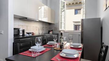 Condo, City View | Private kitchen | Fridge, microwave, oven, stovetop