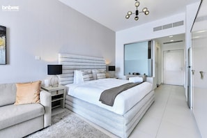 Iron/ironing board, WiFi, bed sheets - bnbme | Luxury Palm Studio Balcony Pool Sea Views (Dubai)