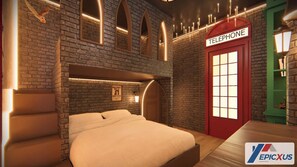 5 makuuhuonetta, työpöytä, silitysrauta/-lauta, vauvan matkasänky