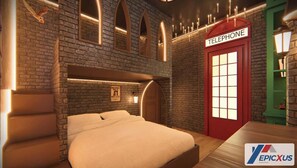 5 habitaciones, escritorio y tabla de planchar con plancha 