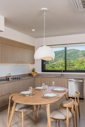 Fridge, microwave, oven, stovetop - Naumi N452 | High Floor 2BR Ocean View in Playas del Coco (Sardinal)