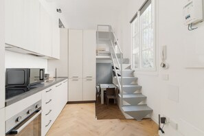Fridge, microwave, dishwasher, toaster