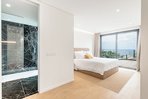 Deluxe Villa, Private Pool, Sea View | Premium bedding, Tempur-Pedic beds, in-room safe, blackout drapes