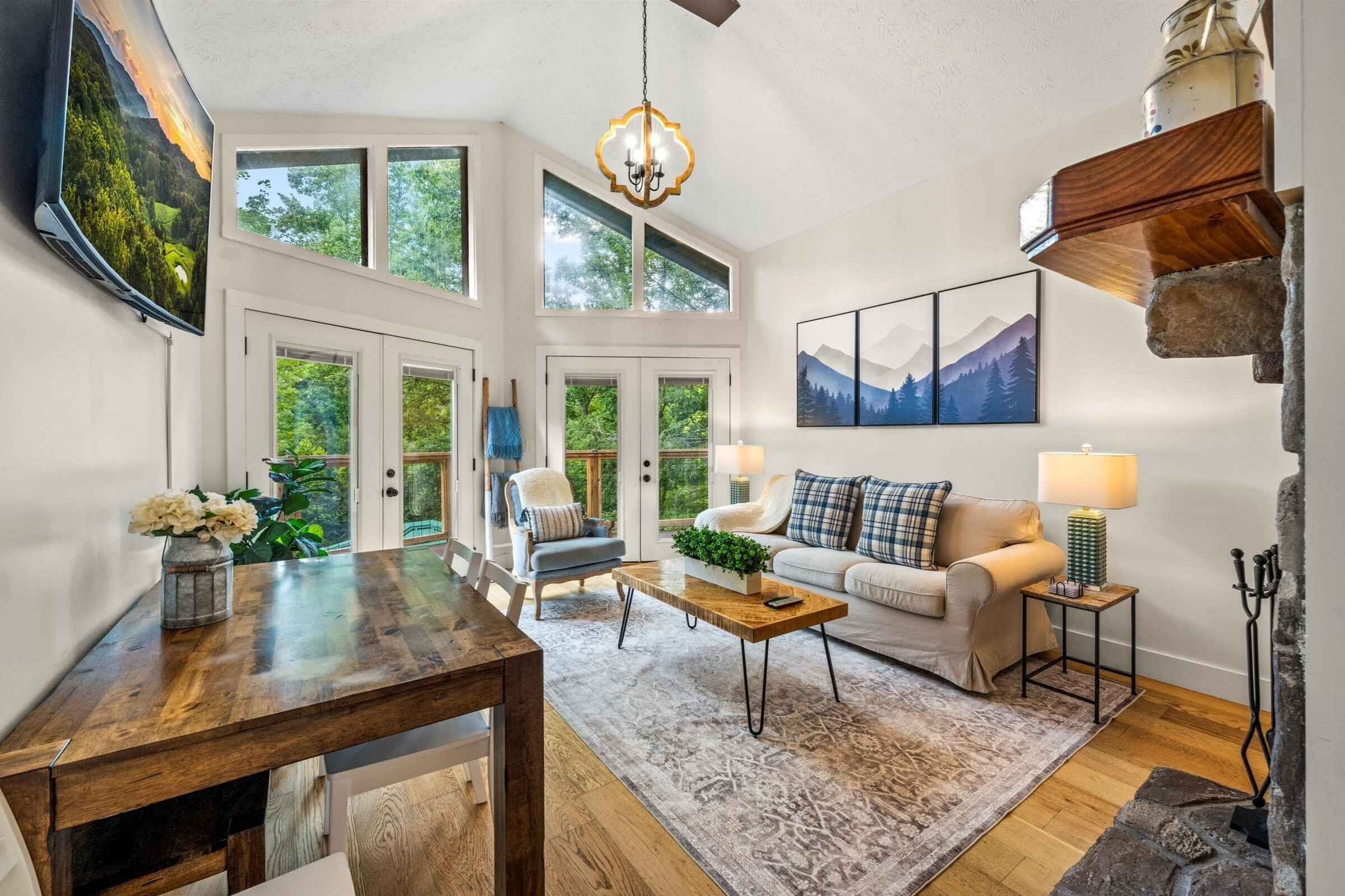 Smart TV, fireplace, video games