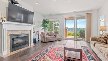 TV, fireplace, offices