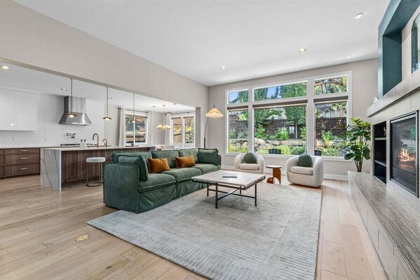 TV, fireplace, offices