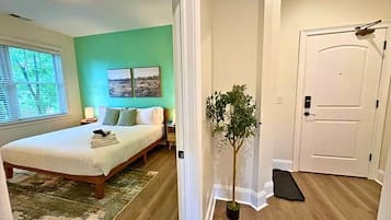 2 bedrooms, iron/ironing board, travel crib, WiFi