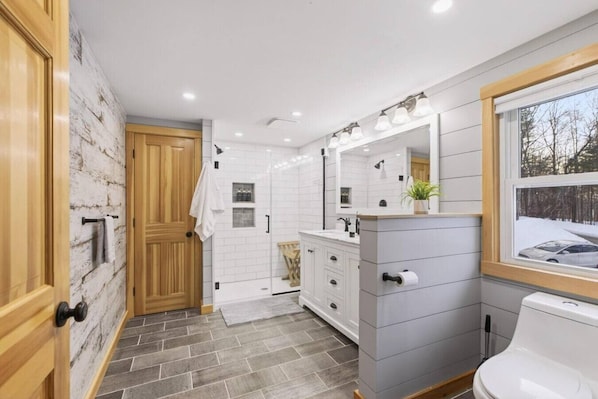 Shower, hair dryer
