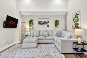 TV, fireplace, offices