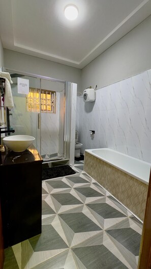 Towels, soap, toilet paper