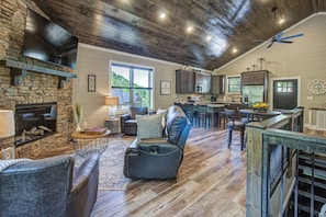 Télévision, cheminée