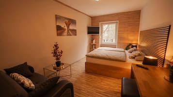 1 slaapkamer, een strijkplank/strijkijzer, wifi, beddengoed